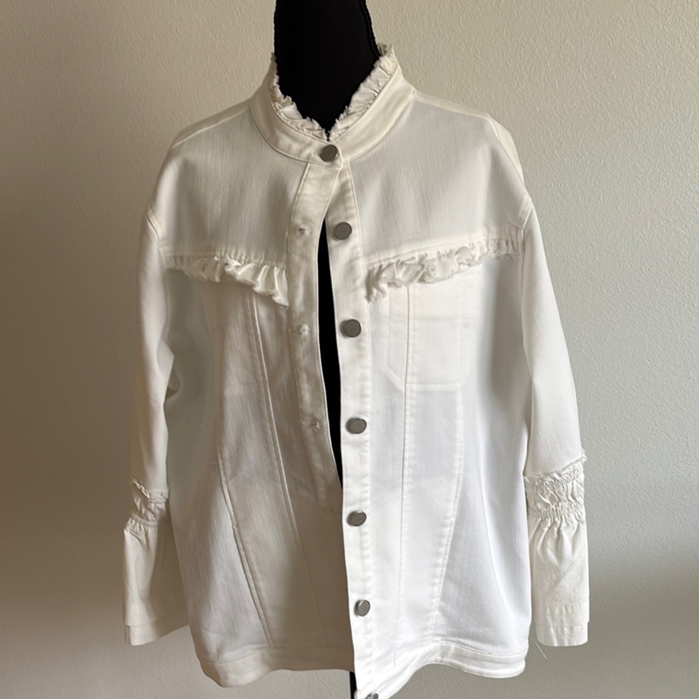 Democracy White Denim Jacket